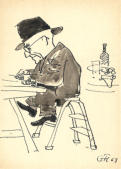 Gerhard Fleischhut - Franz beim Zeichnen, Zeichnung, 1963
