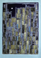 Gerhard Fleischhut - Komposition Mond/Steine II, Collage, 1971