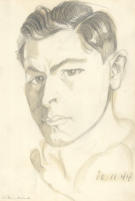 Gerhard Fleischhut - Selbstbild, Zeichnung, 1944